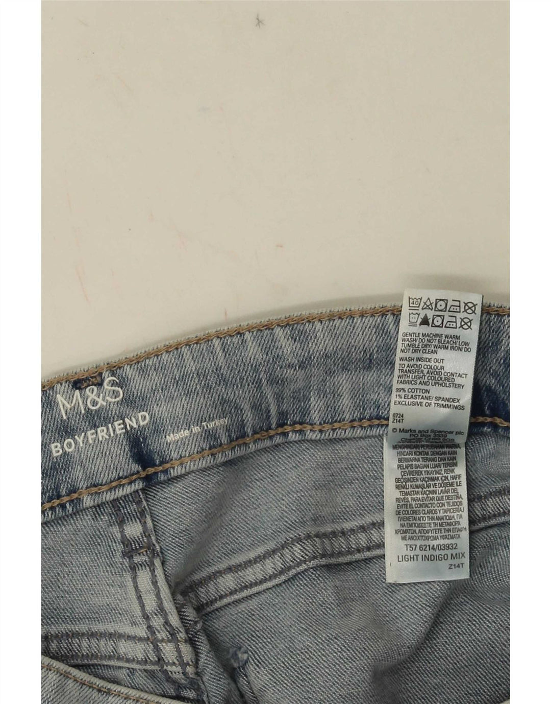 Marks & Spencer Damen Tapered Jeans UK 12 Medium W28 L27 Blau