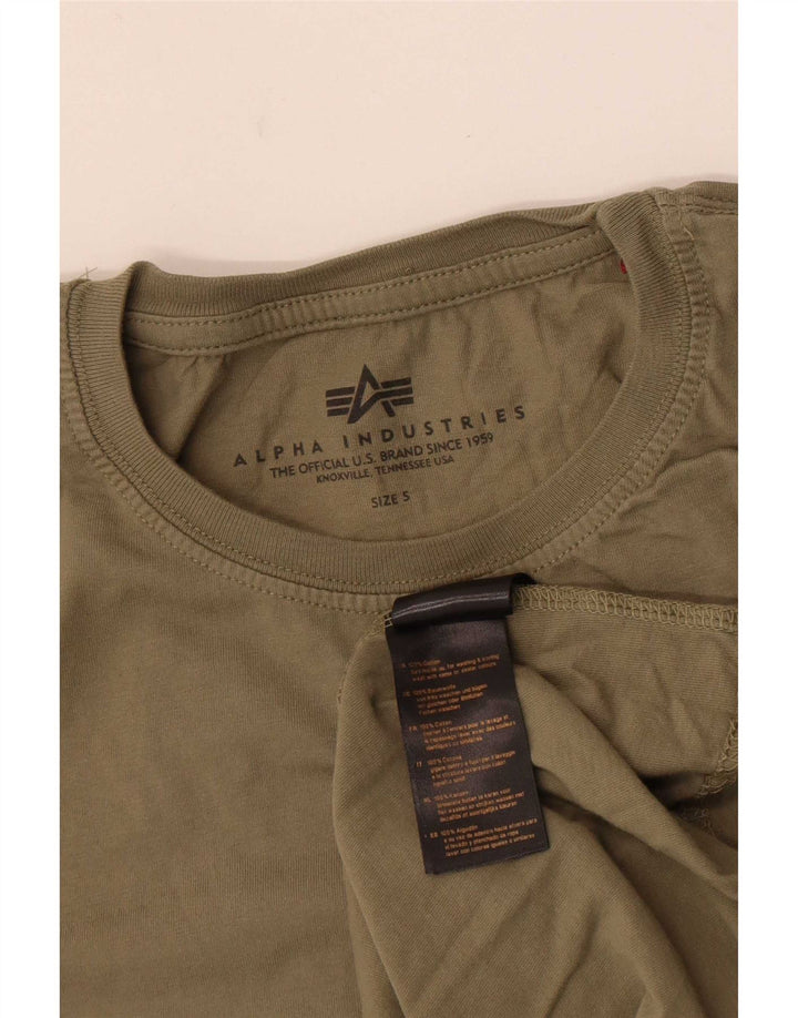 Alpha Industries Herren-T-Shirt mit Grafik, Größe S, Khaki, Baumwolle