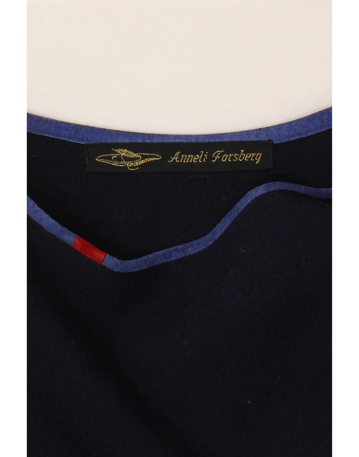 Vintage Damen Asymmetrisches Top UK 18 XL Marineblau