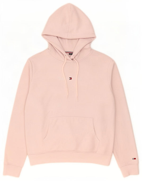 Tommy Hilfiger Damen Kapuzenpullover UK 14 Mittelrosa Baumwolle