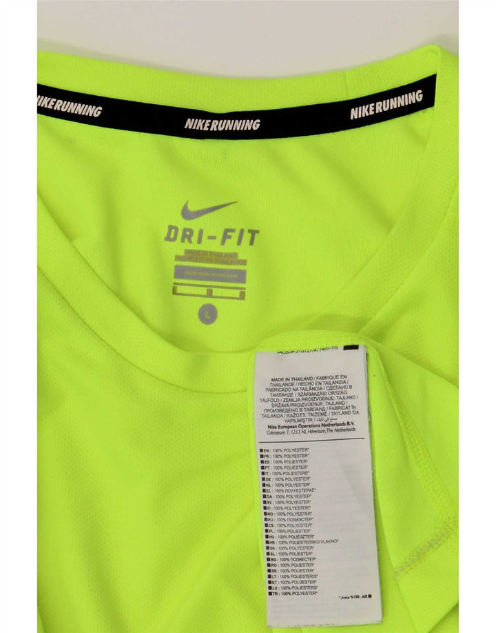 Nike Herren Dri Fit Top Langarm Großes grünes Polyester