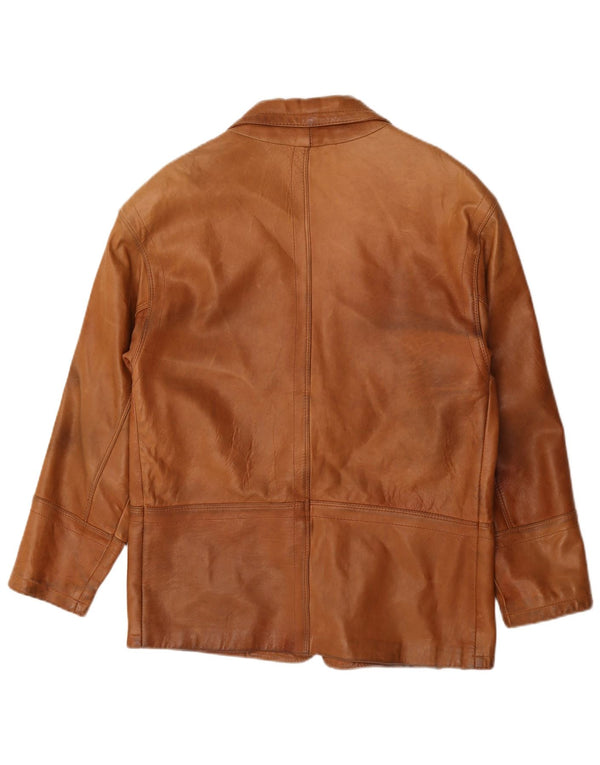 Renna Herren 2-Knopf-Lederblazer IT 46 Small Brown
