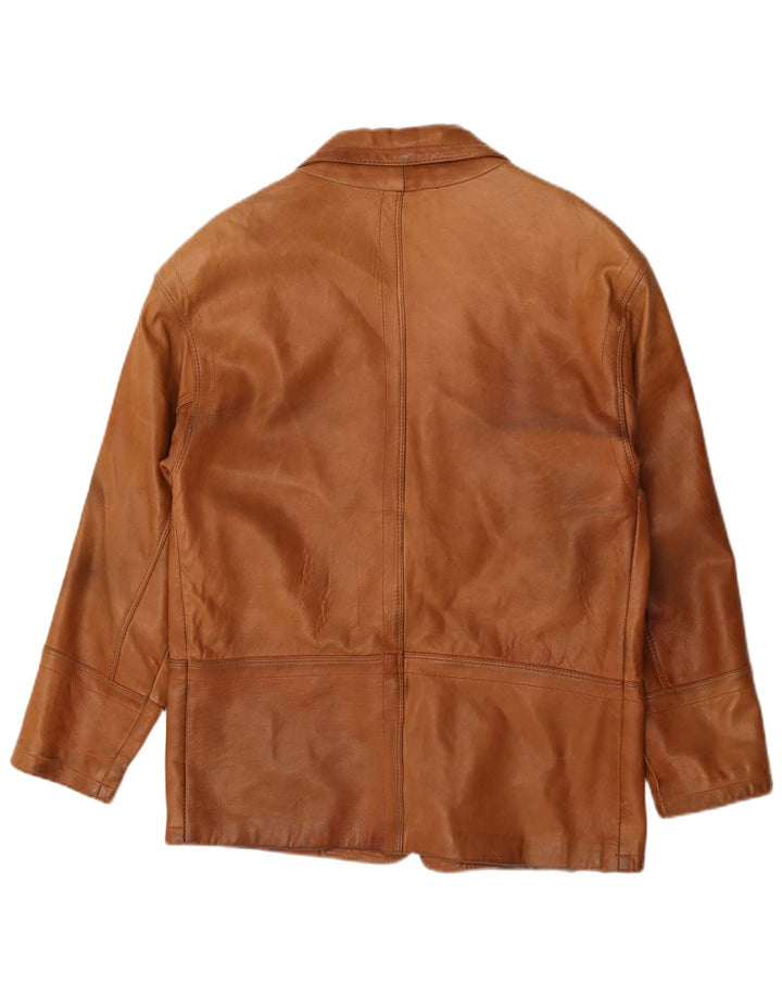 Renna Herren 2-Knopf-Lederblazer IT 46 Small Brown