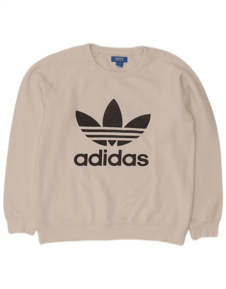 ADIDAS Herren Grafik-Sweatshirt-Pullover, mittelweiße Baumwolle