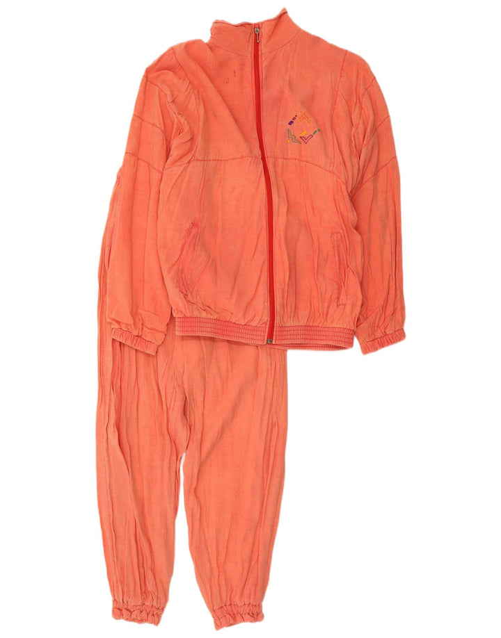 Vintage Herren-Trainingsanzug, IT 48, Mittelorange, Polyester