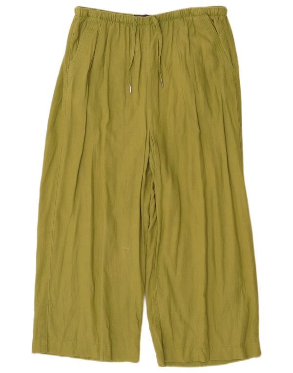 Marks & Spencer Damen-Caprihose mit hoher Taille, UK 12, M, W34, L22, Grün