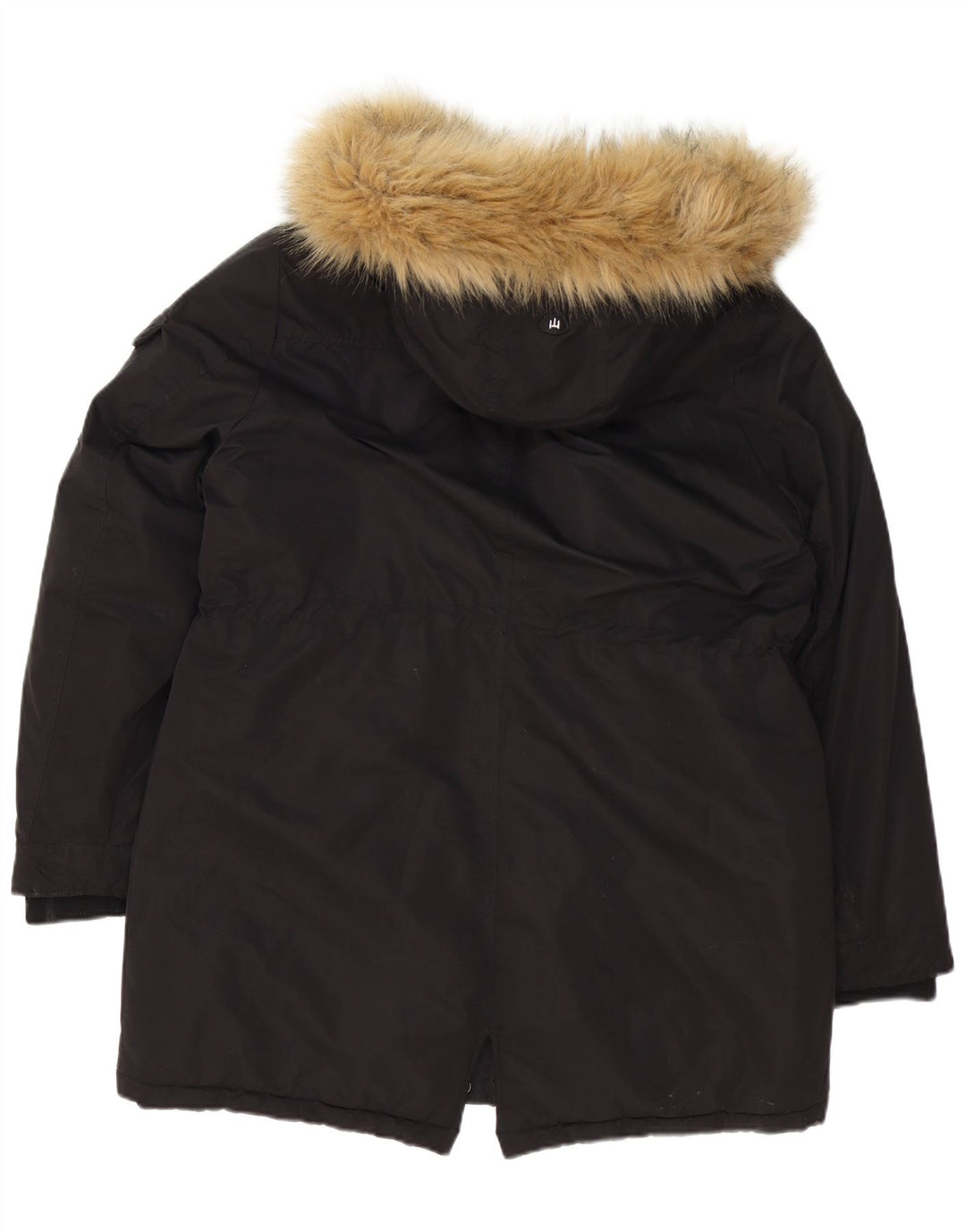 Superdry Damen Parka-Jacke in Übergröße mit Kapuze, UK 16, Größe L, Schwarz, Polyester