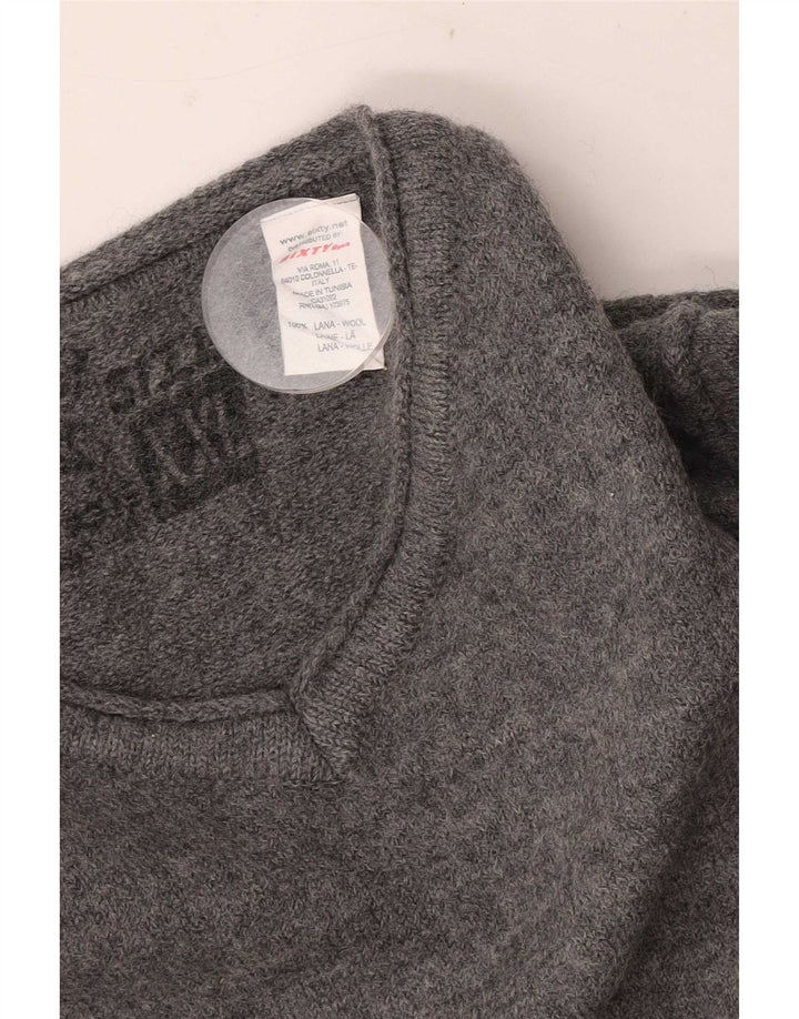 Sixty Herren-Pullover mit V-Ausschnitt, 2XL, graue Wolle