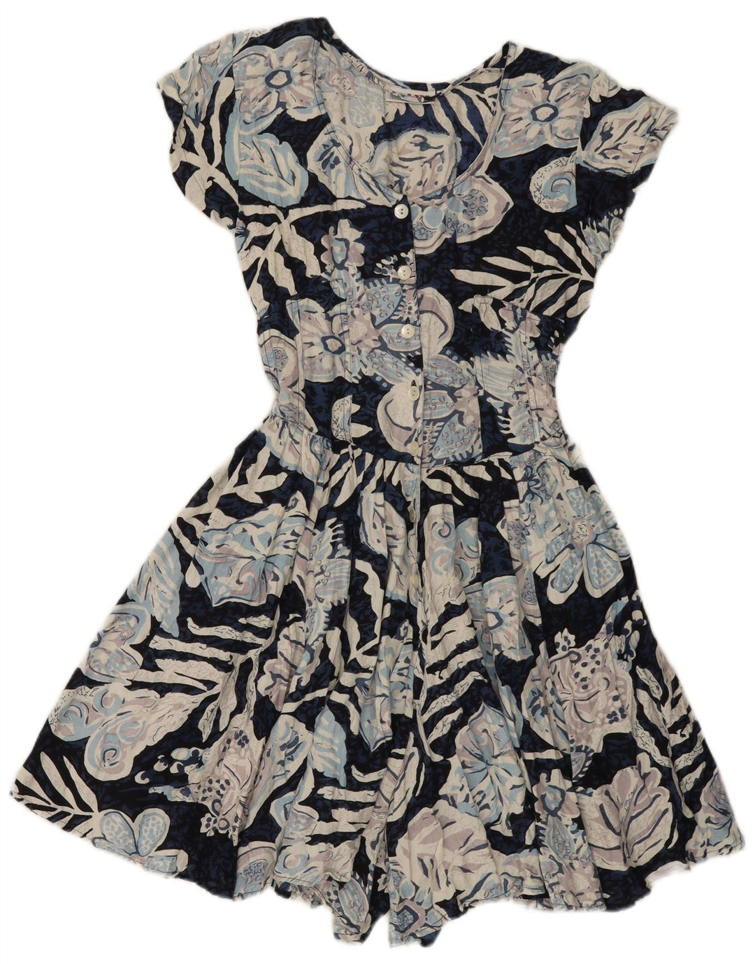 MISS JOY Damen Playsuit EU 38 XS Blau geblümt