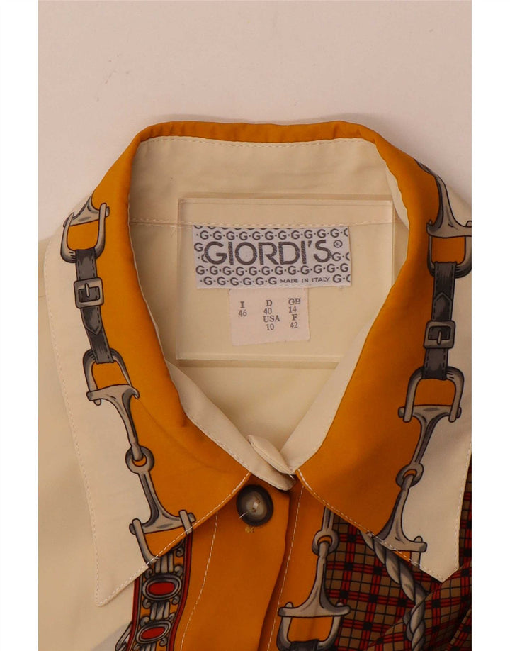 Giordi's Damen-Hemdbluse mit Grafik, UK 14, groß, weiß kariert