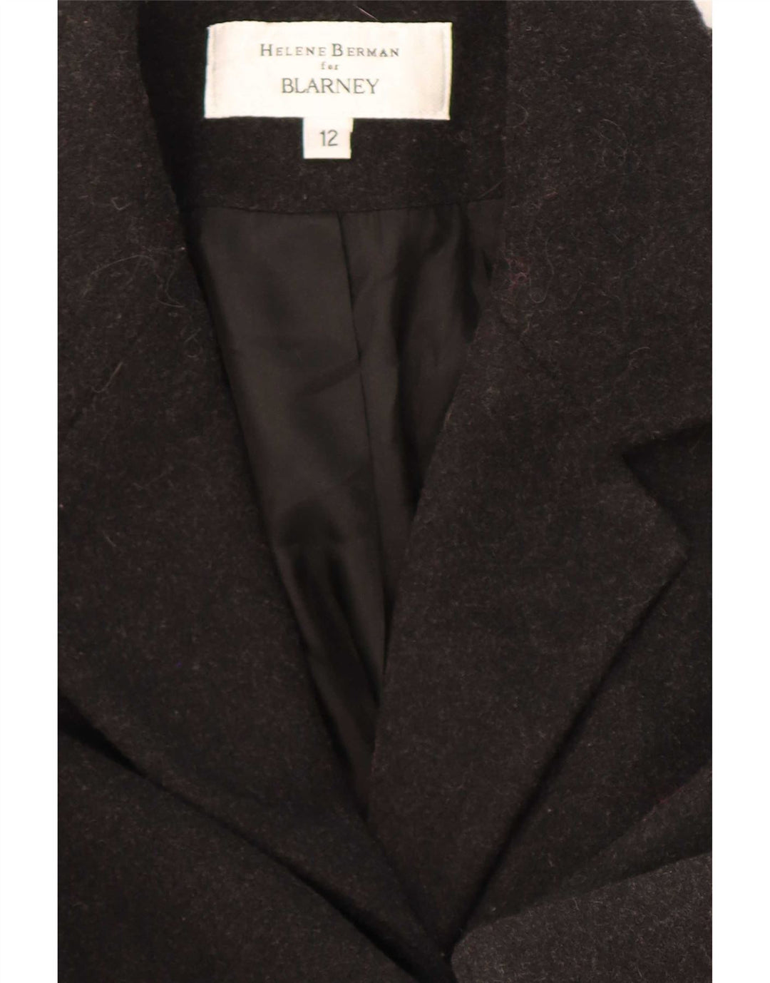 Helene Berman Damen Blarney Mantel UK 12 Mittelschwarze Wolle