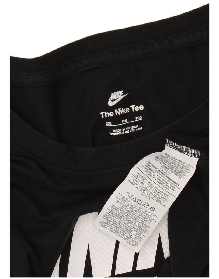 Nike Womens Graphic Top Langarm UK 20 2XL Schwarz Baumwolle