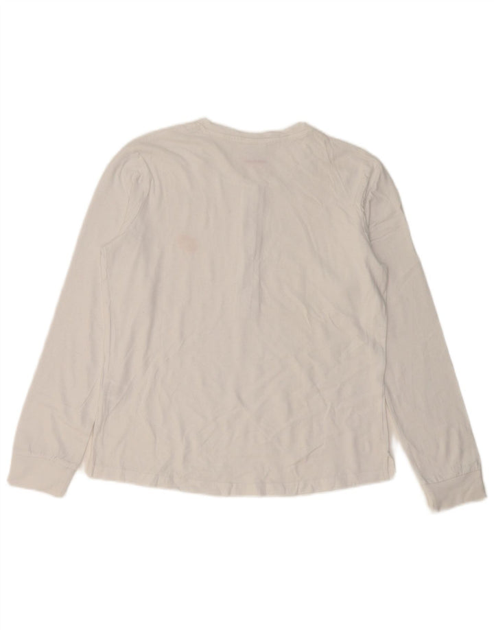 Lotto Damen Top Langarm UK 10 Small Weiße Baumwolle
