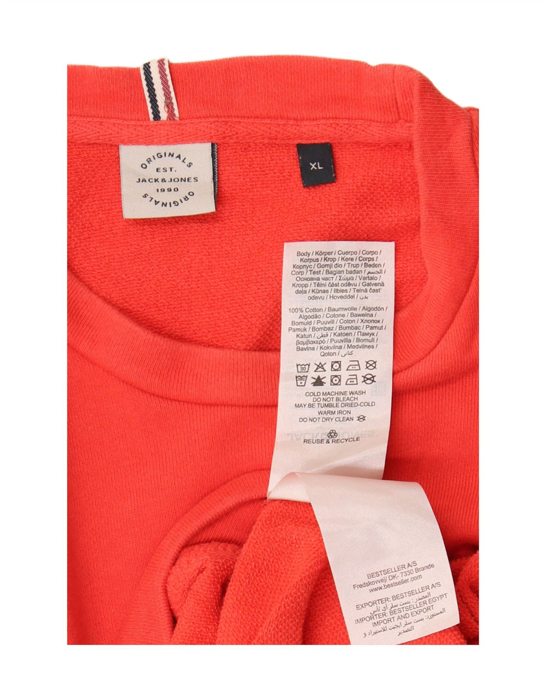 Jack & Jones Herren Sweatshirt Pullover XL Rot Colourblock Baumwolle