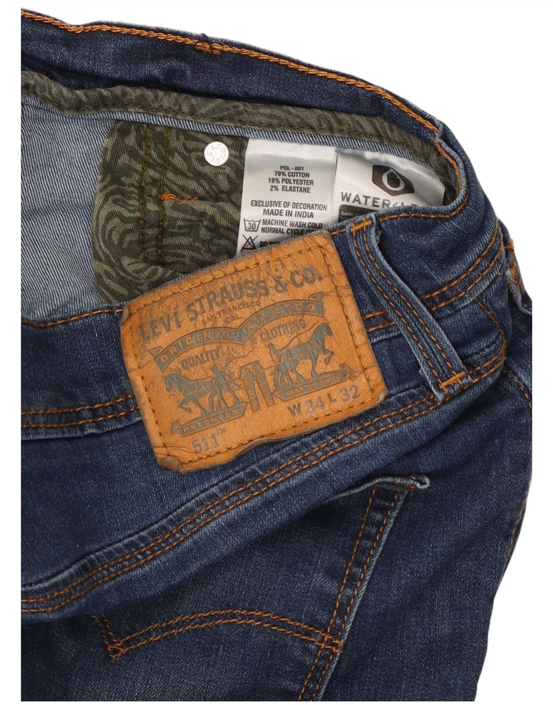 Levi's Herren 511 Slim Jeans W34 L32 Blaue Baumwolle