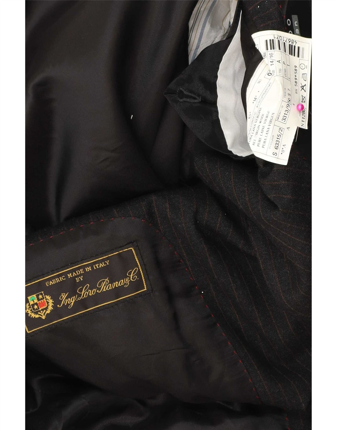 Ing Loro Piona & Co. Herren 3-Knopf-Blazerjacke IT 50 Large Schwarz gestreift