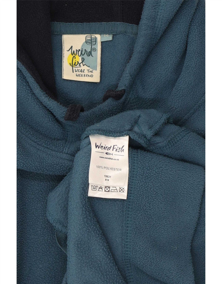 Weird Fish Damen-Fleecepullover mit Kapuze, UK 14, Größe L, Blau, Polyester