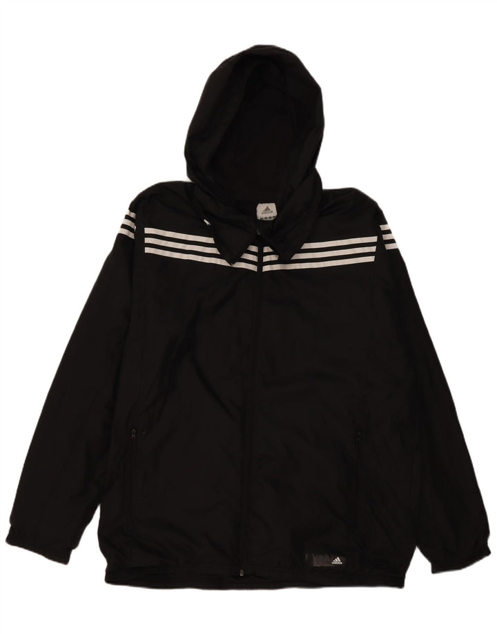 Adidas Herren Kapuzen-Regenjacke UK 42 XL Schwarz Polyester