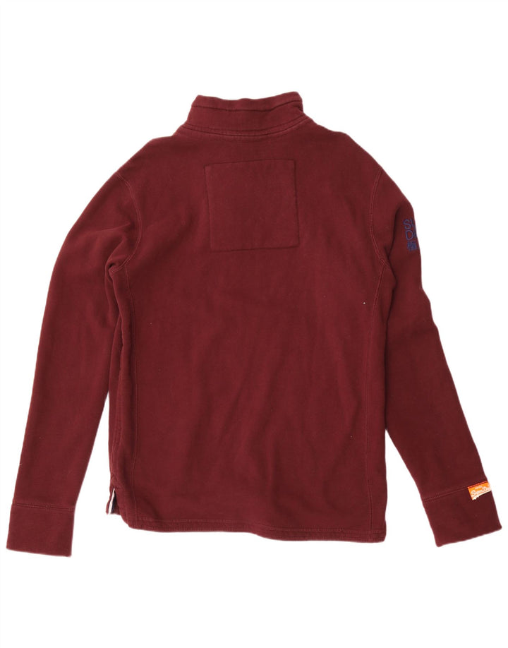 Superdry Herren-Sweatshirt mit grafischem Reißverschluss und Rundhalsausschnitt, Größe L, Kastanienbraun, Baumwolle