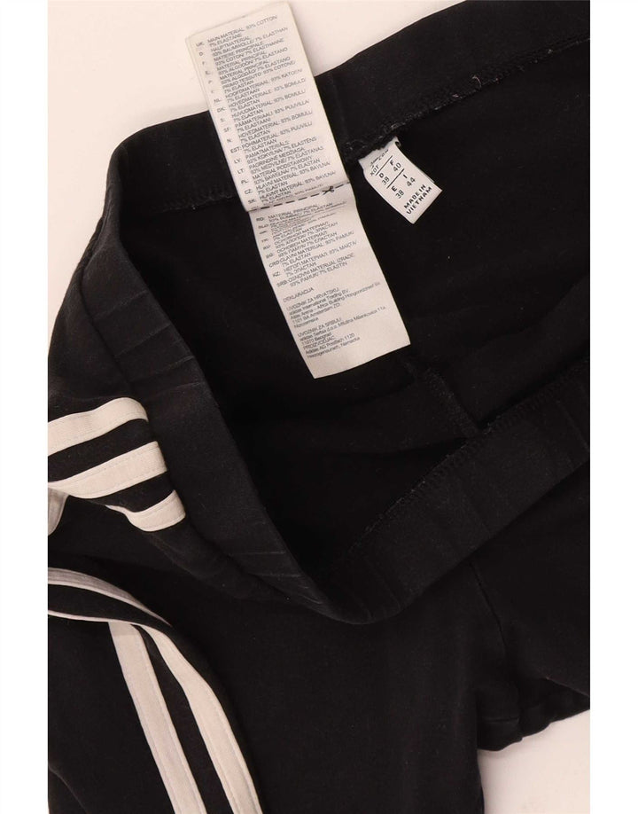 Adidas Damen Crop Leggings UK 12 Mittelschwarze Baumwolle