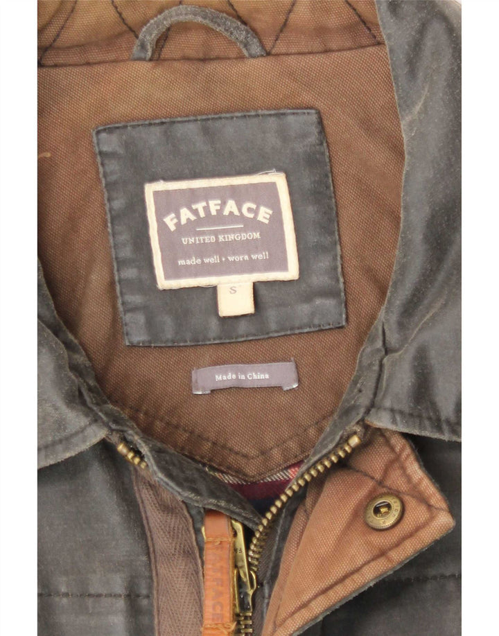 Fat Face Herrenjacke aus gewachster Baumwolle, UK 36, Größe S, grau, Polyester
