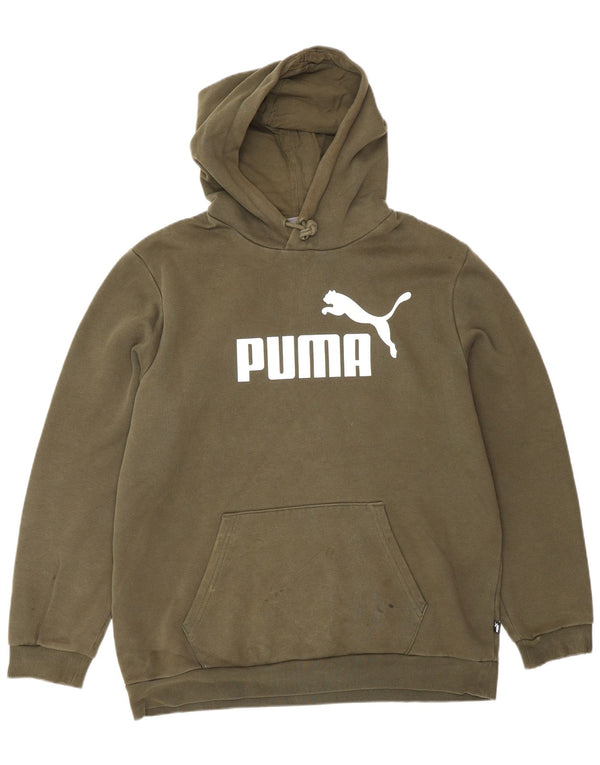 Puma Herren-Kapuzenpullover mit Grafik, groß, Khaki, Baumwolle