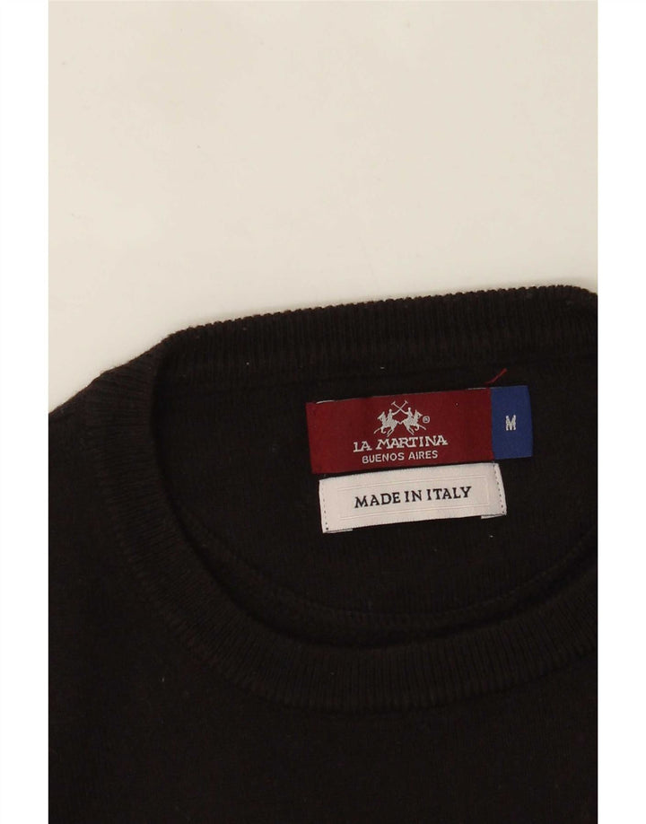 La Martina Herren-Pullover „Buenos Aires“ mit Rundhalsausschnitt, mittleres Marineblau