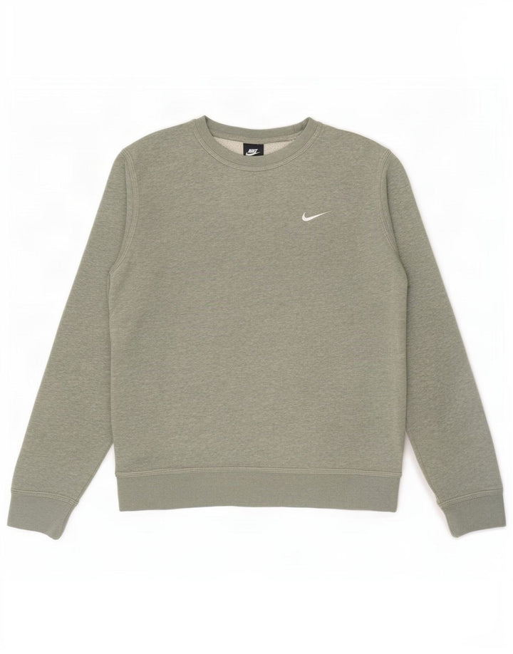 Nike Herren-Sweatshirt-Pullover aus mittelgrauer Baumwolle