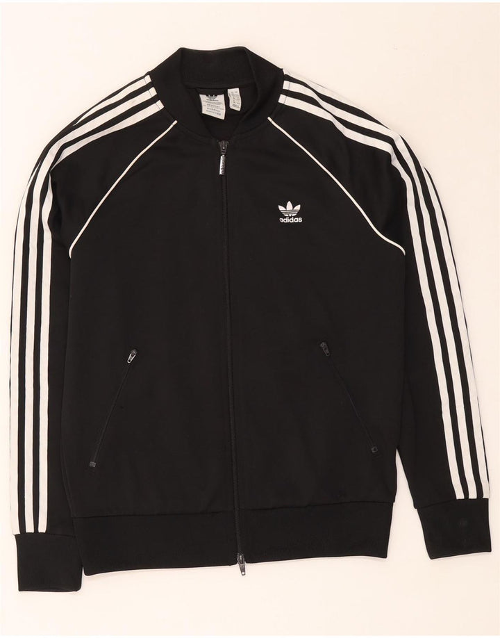 Adidas Damen Prime Blue Trainingsanzug Top Jacke UK 12 Medium Schwarz