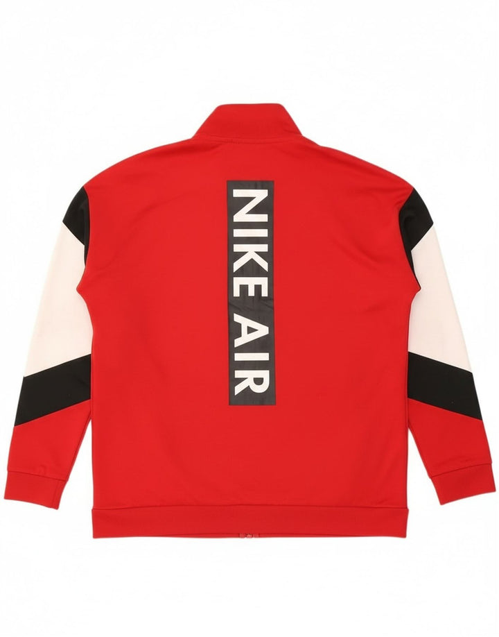 Nike Herren-Trainingsanzug-Oberteil, Jacke, groß, rotes Farbblock-Polyester