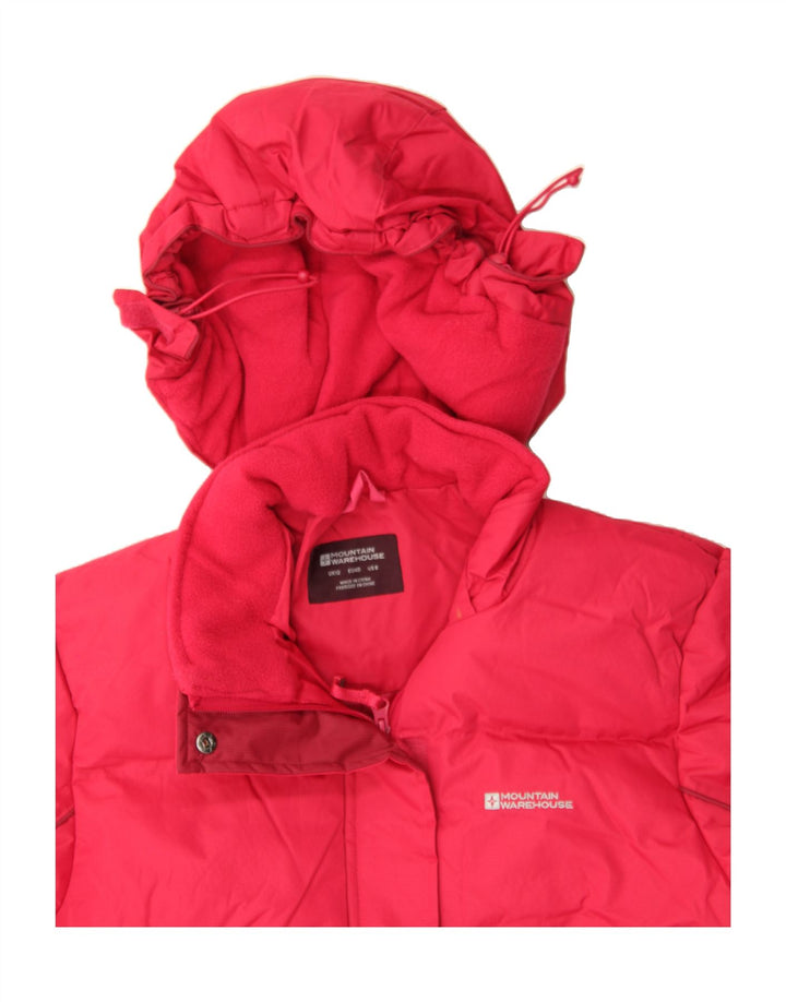 MOUNTAIN WAREHOUSE Womens Hooded Padded Jacket UK 12 Medium Red Polyester Vintage Mountain Warehouse and Second-Hand Mountain Warehouse from Messina Hembry 