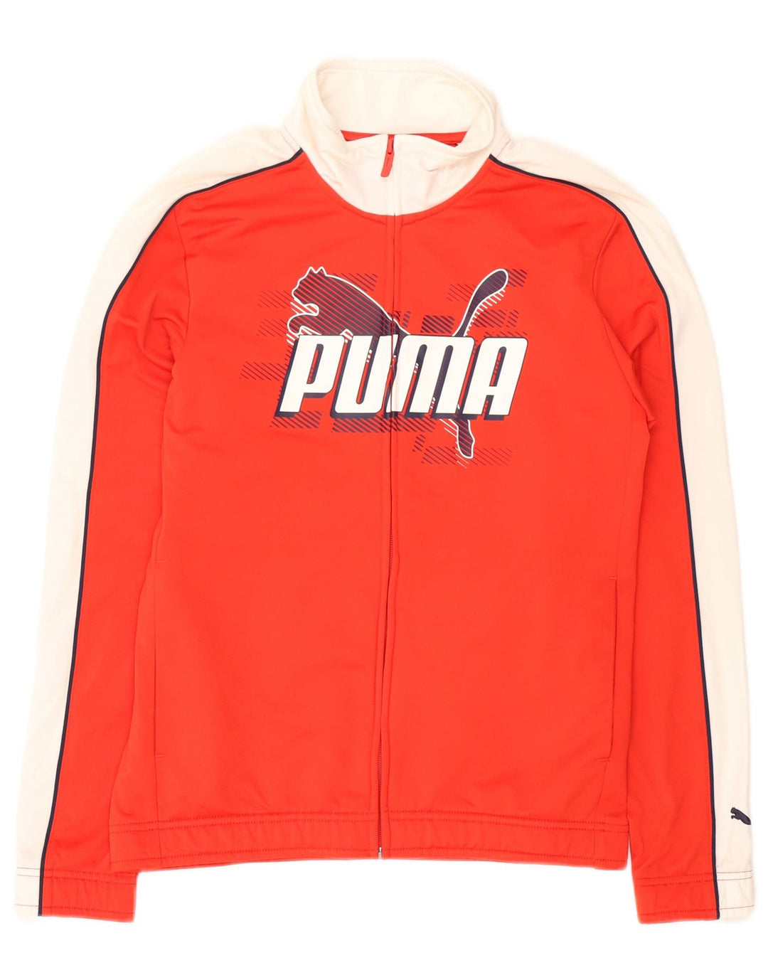 PUMA Herren-Trainingsanzug mit grafischem Oberteil, klein, rot, Farbblock-Polyester