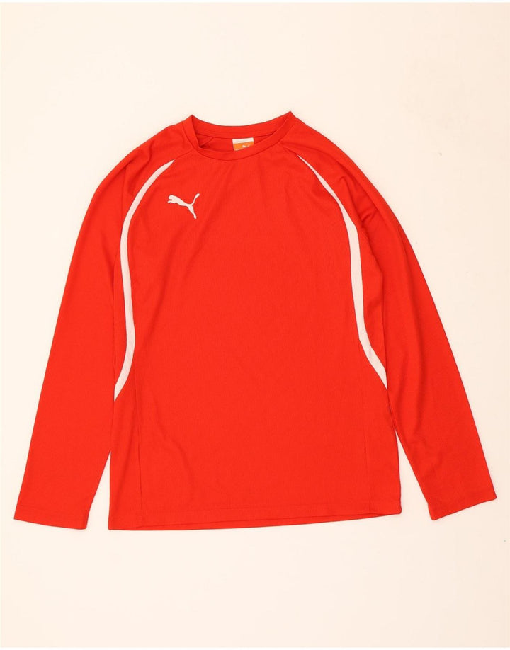 PUMA Boys Top Long Sleeve 15-16 Years  Red Colourblock Polyester Vintage Puma and Second-Hand Puma from Messina Hembry 