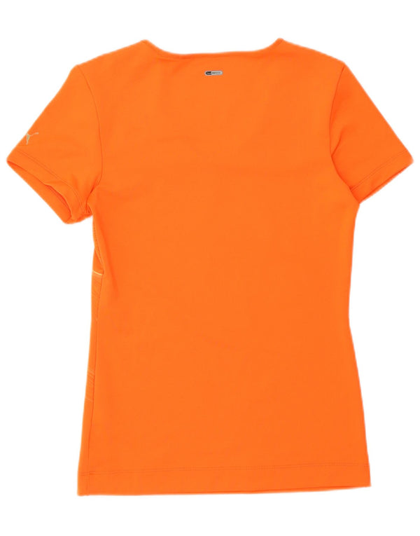 Puma Damen Grafik T-Shirt Top UK 8 Small Orange Polyester Sports