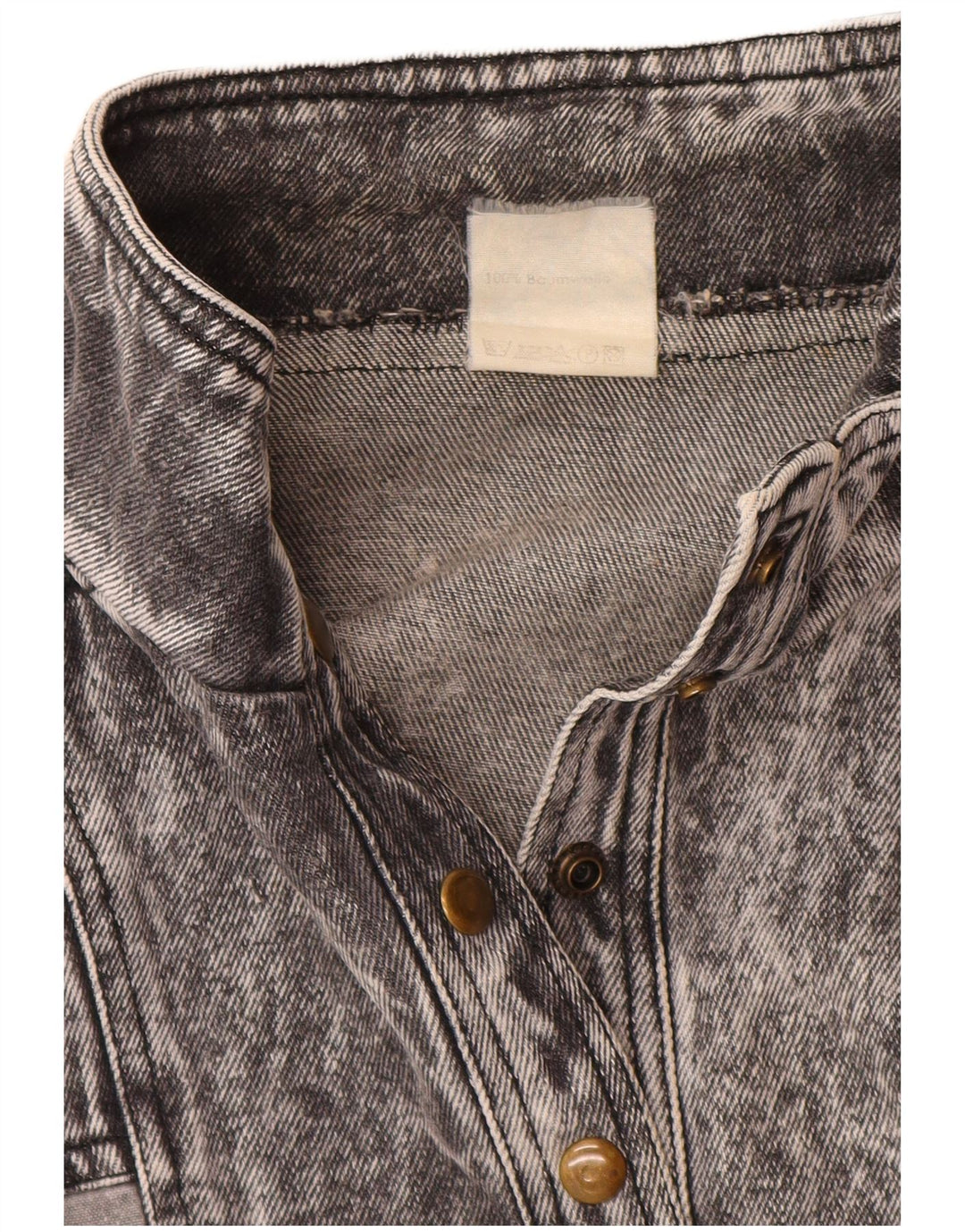 VINTAGE Damen Pullover Jeansjacke UK 20 2XL Graue Baumwolle