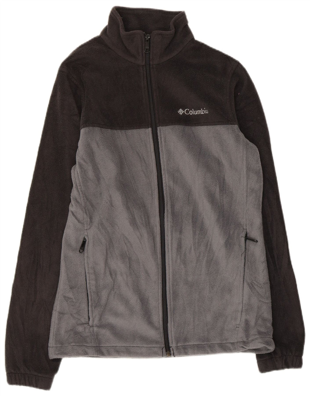 COLUMBIA Herren Fleecejacke UK 36 Small Graues Colourblock-Polyester