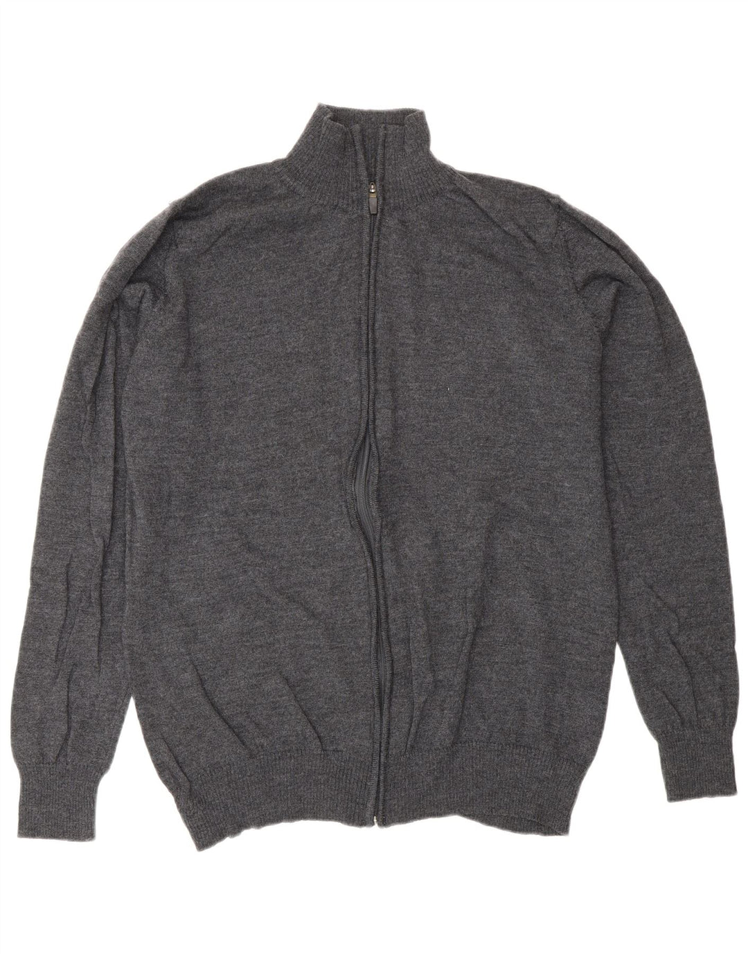 Zara Herren-Cardigan-Pullover XL aus grauer Wolle