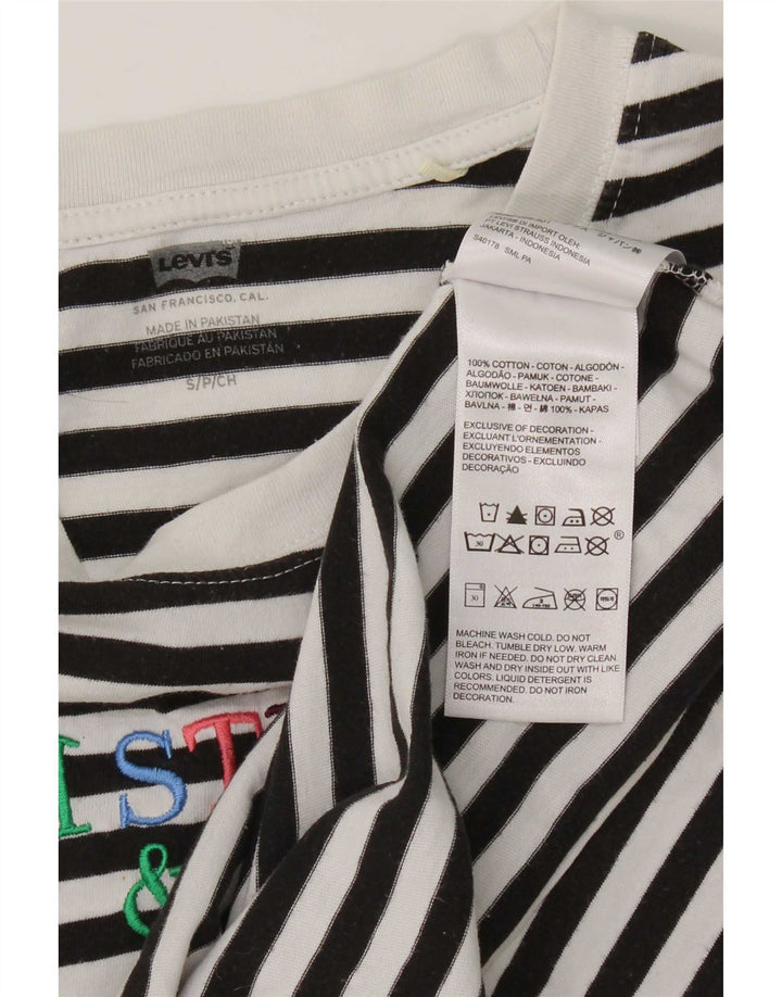Levi's Damen-Oberteil mit Grafik, übergroß, langärmlig, Gr. 10, Größe S, Schwarz, gestreift