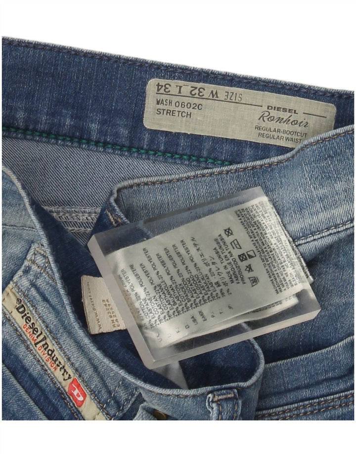Diesel Damen Ronhoir Regular Bootcut Jeans W32 L34 Blaue Baumwolle