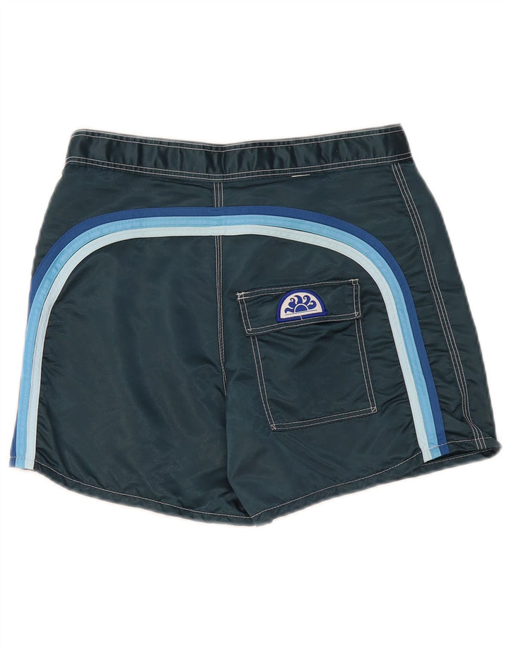 Sundek Herren-Badeshorts, klein, marineblau, gestreift, Nylon