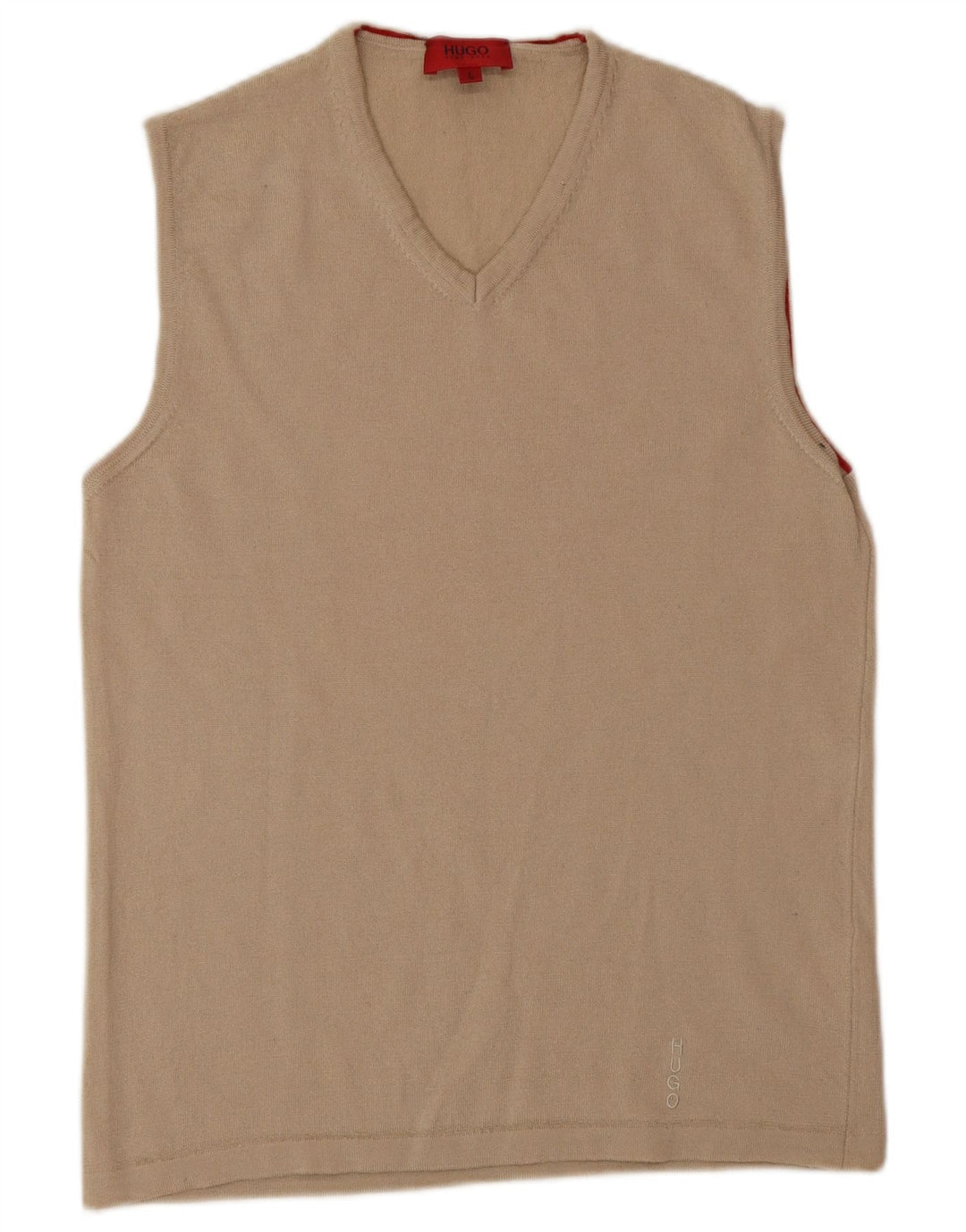 HUGO BOSS Herren Weste Tank Top Large Beige Schurwolle