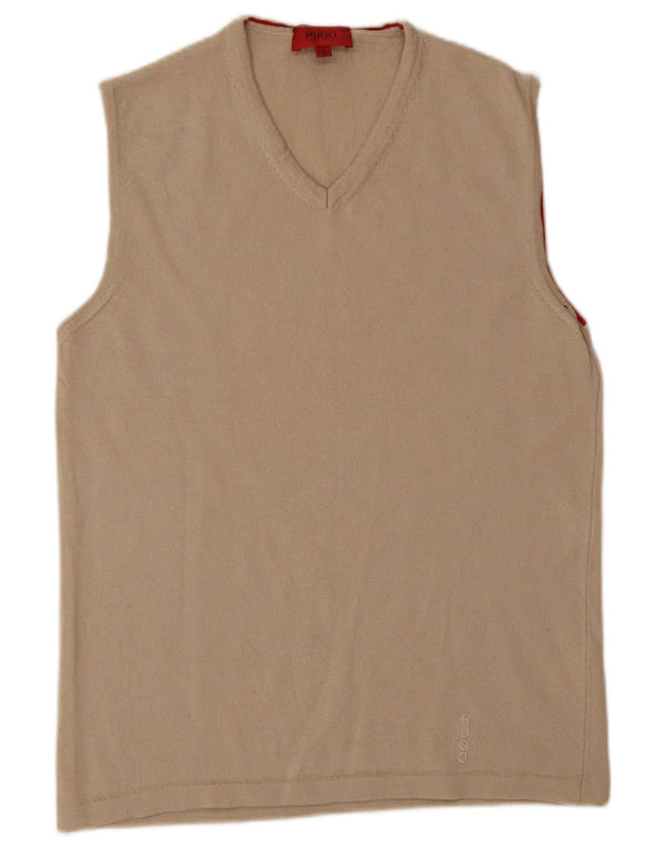 HUGO BOSS Herren Weste Tank Top Large Beige Schurwolle