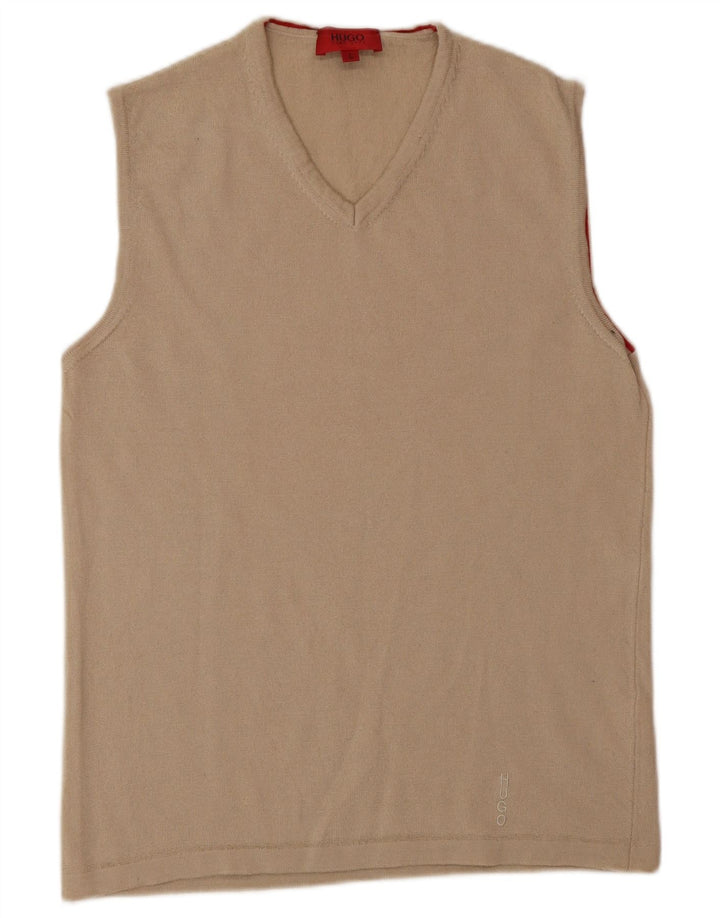 HUGO BOSS Herren Weste Tank Top Large Beige Schurwolle