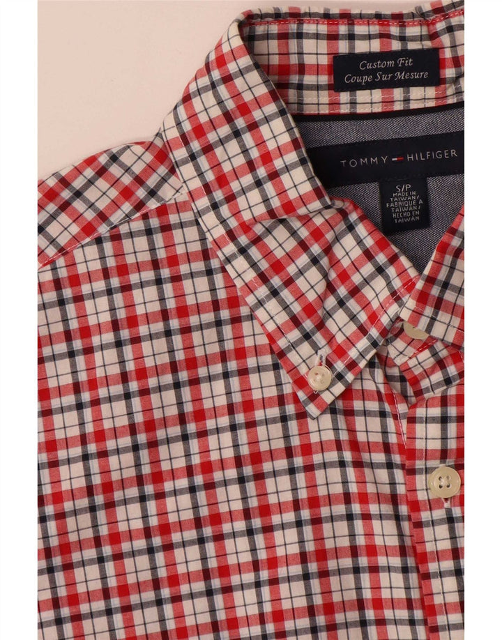 Tommy Hilfiger Herren-Hemd mit individueller Passform, klein, rot kariert, Baumwolle