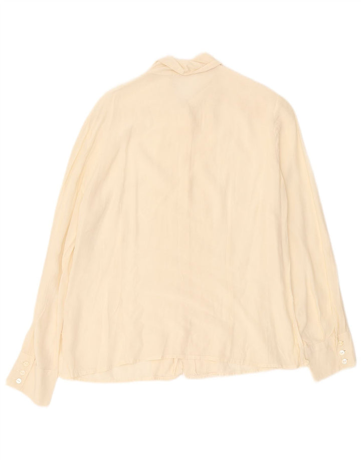 Vintage Damen formelles Hemd UK 16 Large Off White