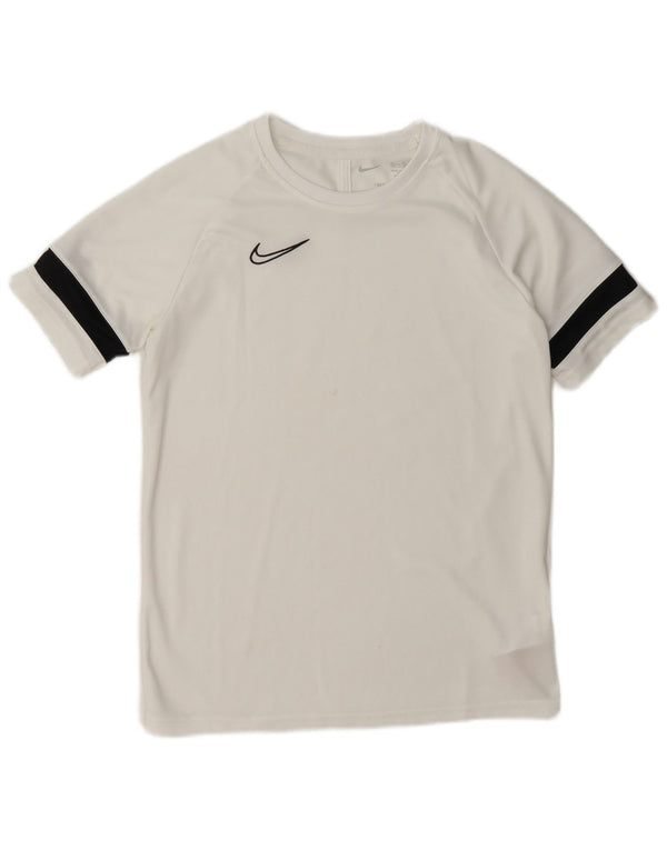 Nike Dri Fit T-Shirt für Jungen, 13–14 Jahre, XL, weißes Farbblock-Polyester