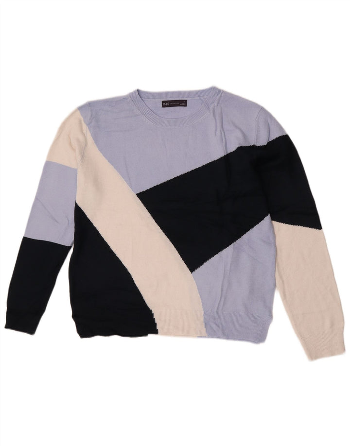 Marks & Spencer Damen-Pullover mit U-Boot-Ausschnitt, Gr. 12, Mittelblau