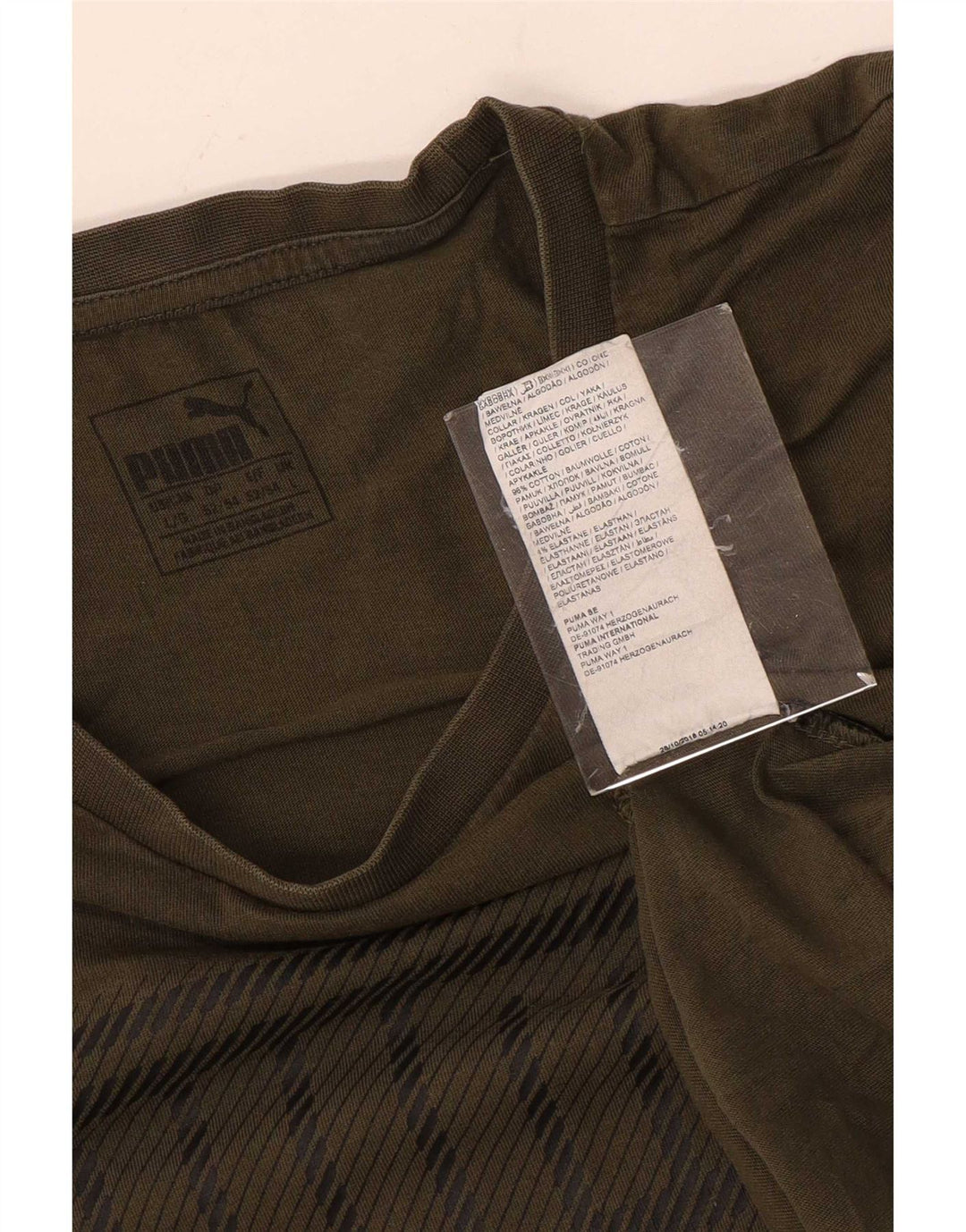 Puma Herren Grafik-T-Shirt-Oberteil, groß, grüne Baumwolle