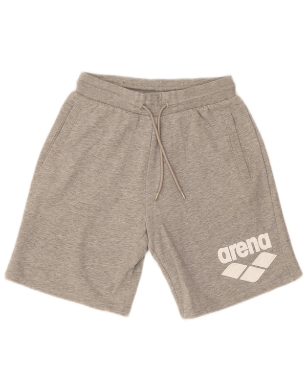 Arena Womens Graphic Sport Shorts UK 10 Small Graue Baumwolle