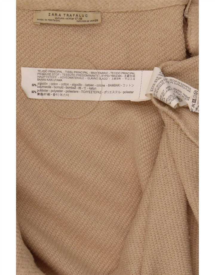 Zara Damen-Strickjacke, übergroß, lang, Gr. 14, Mittelbeige